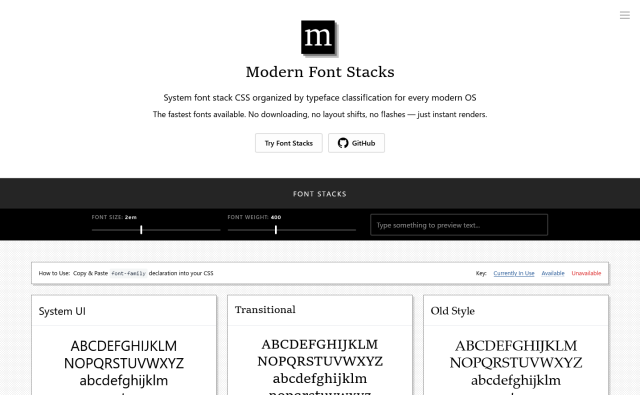 Modern Font Stacks